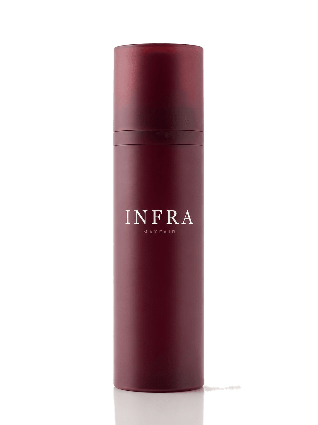 The INFRA bottle, finished in lacquered burgundy