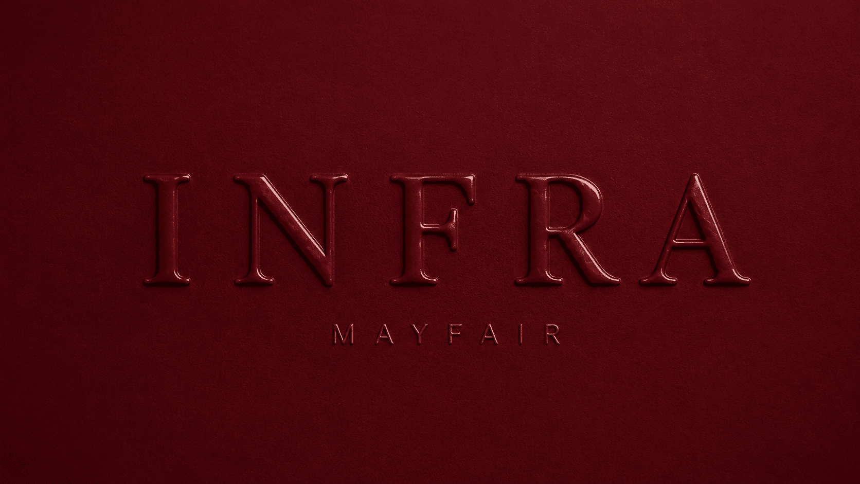 INFRA Mayfair, embossed in cherry lacquer